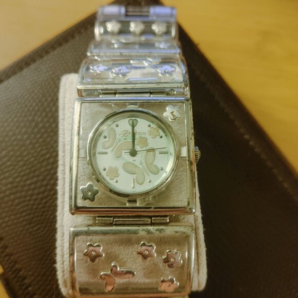 Brighton Watch Gainesville  Silver Floral Butterfly Flower Quartz Movement - Picture 3 of 7